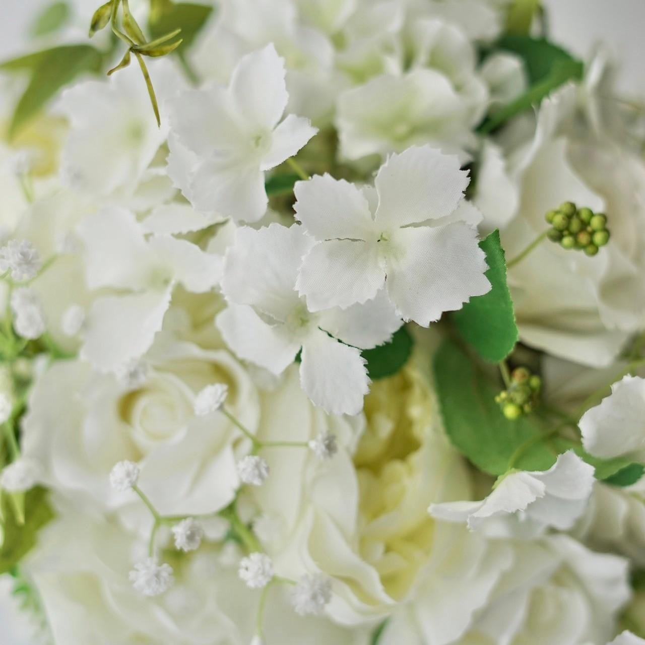 芍薬と紫陽花の上品キャスケードブーケ（ブートニア付） | 11枚目