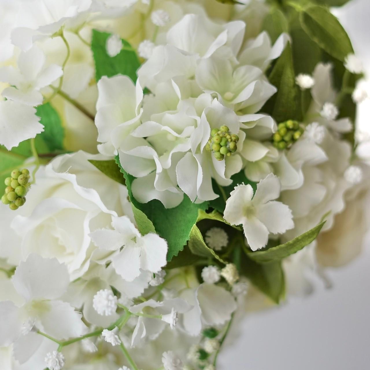 芍薬と紫陽花の上品キャスケードブーケ（ブートニア付） | 13枚目