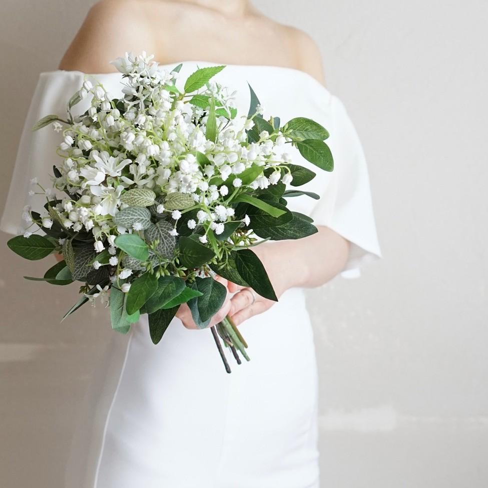 すずらんとかすみ草のナチュラルブーケ（ブートニア付） | 4枚目