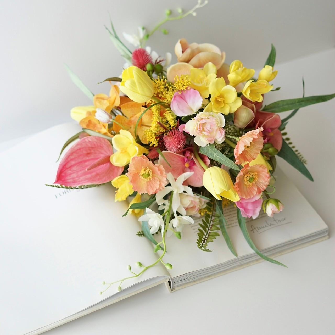 海に映える！トロピカルな上品リゾートブーケ（ブートニア付） | 7枚目