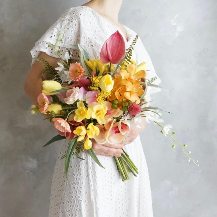 海に映える！トロピカルな上品リゾートブーケ（ブートニア付） | 4枚目